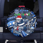 Merry Christmas AFL Cats Spare Tire Cover Aboriginal Santa Football Mascot