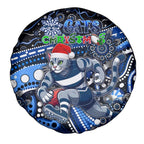 Merry Christmas AFL Cats Spare Tire Cover Aboriginal Santa Football Mascot