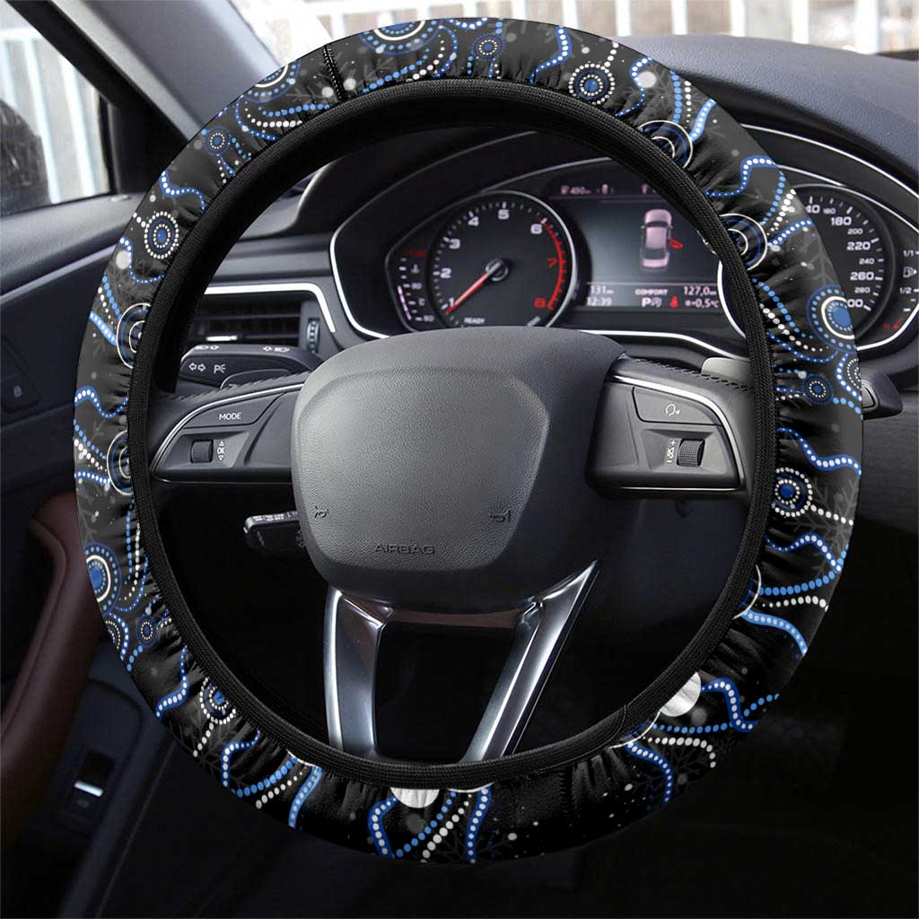 Merry Christmas AFL Cats Steering Wheel Cover Aboriginal Santa Football Mascot