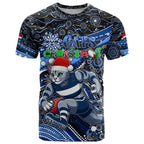 Merry Christmas AFL Cats T Shirt Aboriginal Santa Football Mascot