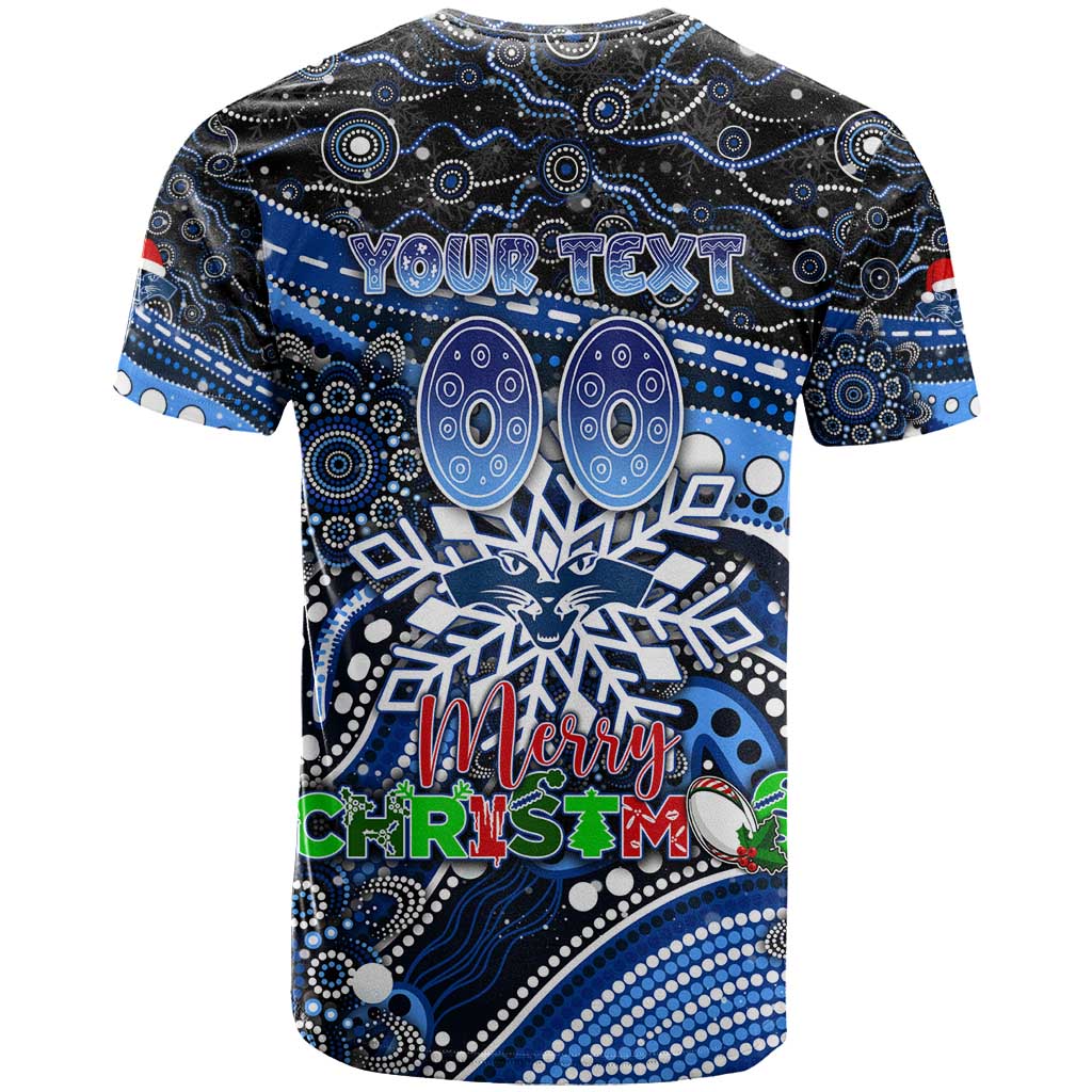 Merry Christmas AFL Cats T Shirt Aboriginal Santa Football Mascot