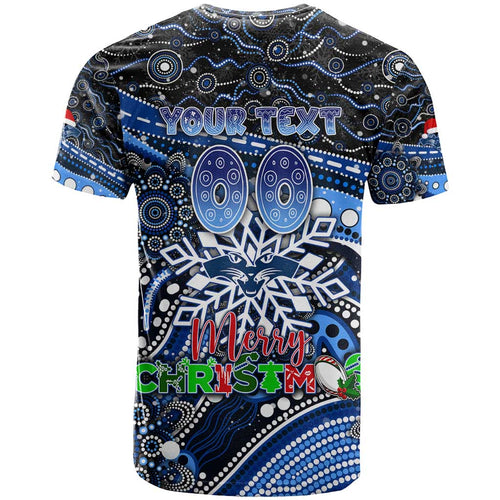 Merry Christmas AFL Cats T Shirt Aboriginal Santa Football Mascot