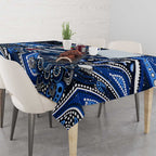 Merry Christmas AFL Cats Tablecloth Aboriginal Santa Football Mascot