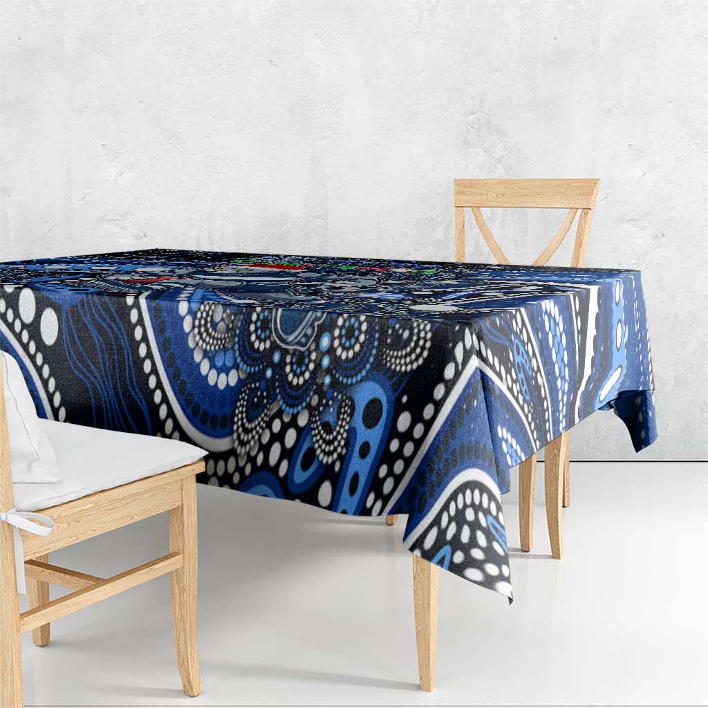 Merry Christmas AFL Cats Tablecloth Aboriginal Santa Football Mascot