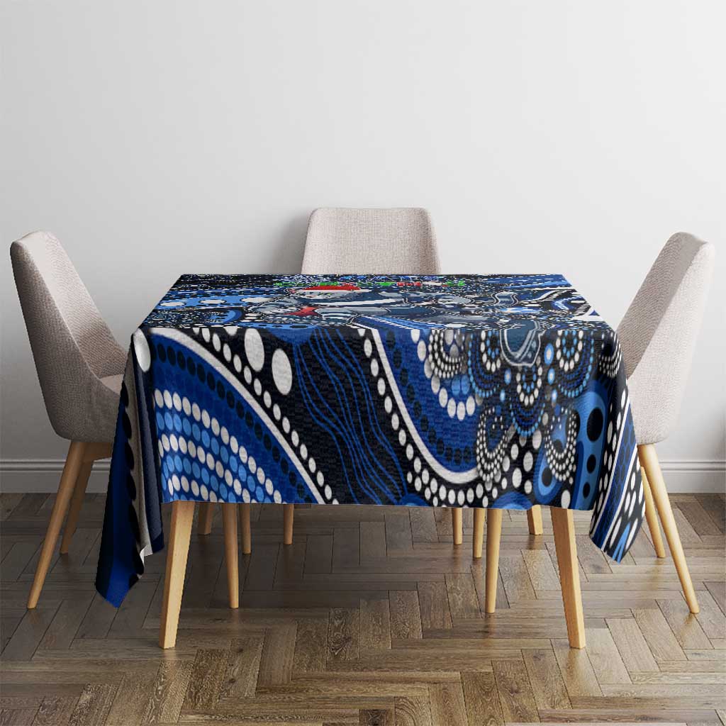 Merry Christmas AFL Cats Tablecloth Aboriginal Santa Football Mascot