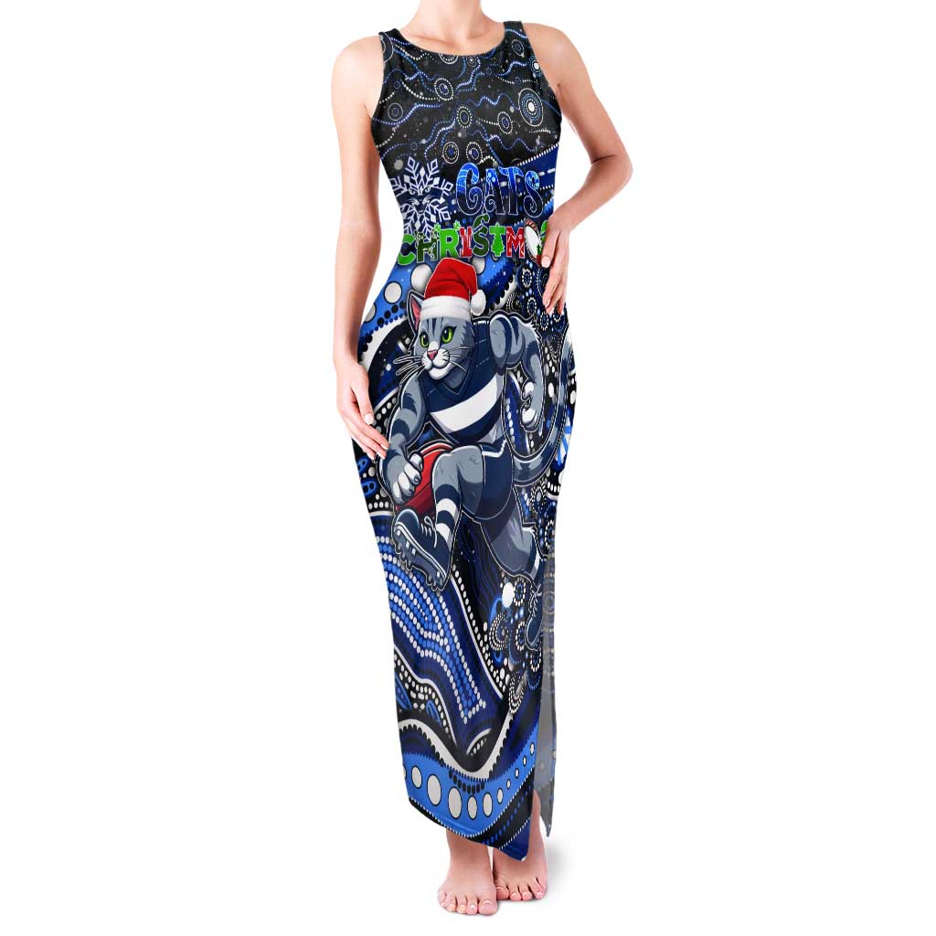 Merry Christmas AFL Cats Tank Maxi Dress Aboriginal Santa Football Mascot