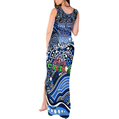 Merry Christmas AFL Cats Tank Maxi Dress Aboriginal Santa Football Mascot