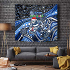 Merry Christmas AFL Cats Tapestry Aboriginal Santa Football Mascot