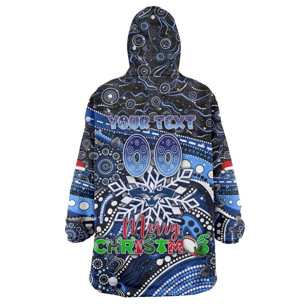 Merry Christmas AFL Cats Wearable Blanket Hoodie Aboriginal Santa Football Mascot