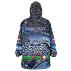 Merry Christmas AFL Cats Wearable Blanket Hoodie Aboriginal Santa Football Mascot