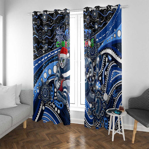 Merry Christmas AFL Cats Window Curtain Aboriginal Santa Football Mascot