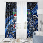 Merry Christmas AFL Cats Window Curtain Aboriginal Santa Football Mascot