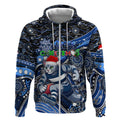 Merry Christmas AFL Cats Zip Hoodie Aboriginal Santa Football Mascot