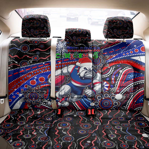 Merry Christmas AFL Bulldogs Back Car Seat Cover Aboriginal Santa Football Mascot
