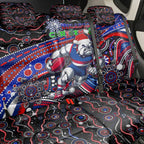 Merry Christmas AFL Bulldogs Back Car Seat Cover Aboriginal Santa Football Mascot