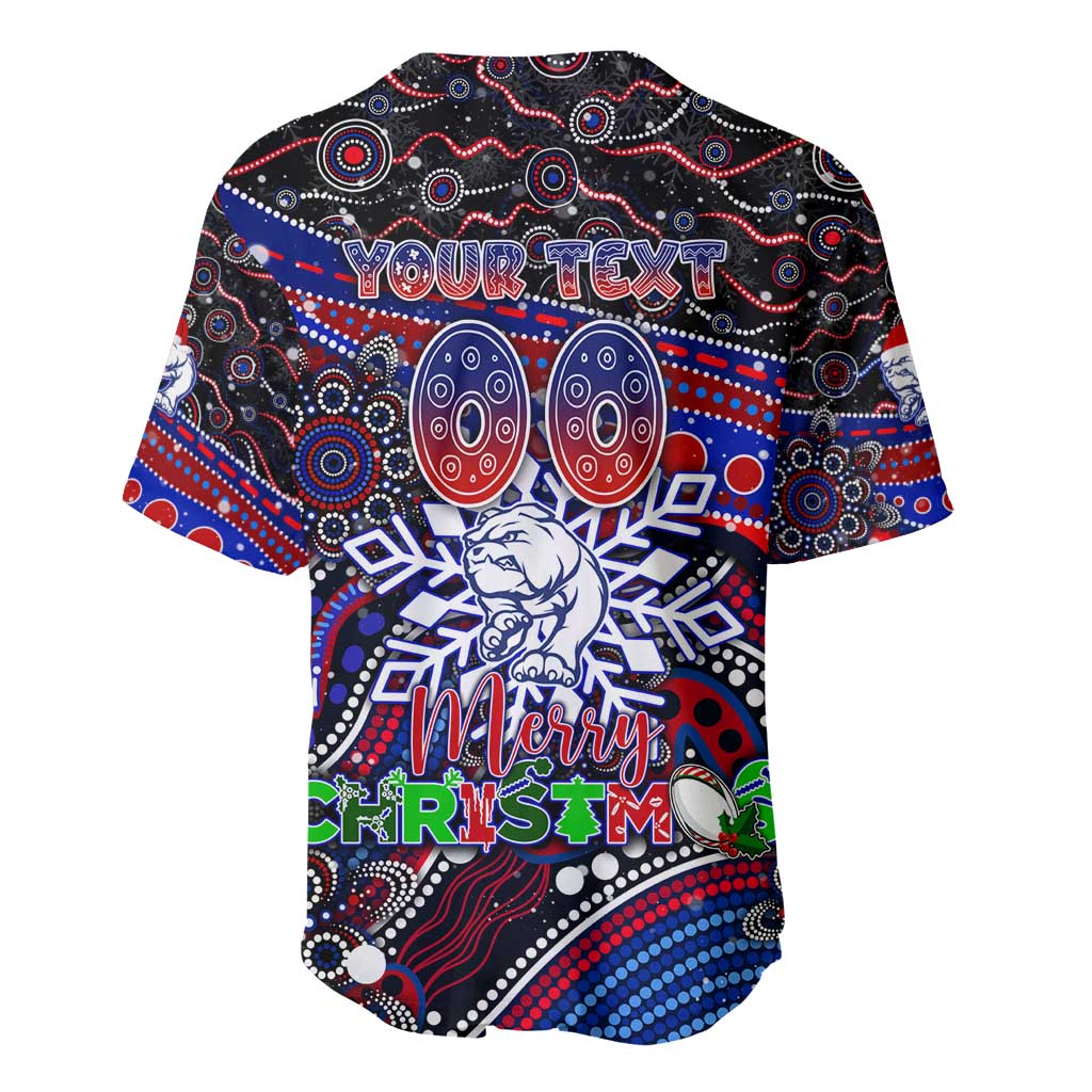 Merry Christmas AFL Bulldogs Baseball Jersey Aboriginal Santa Football Mascot