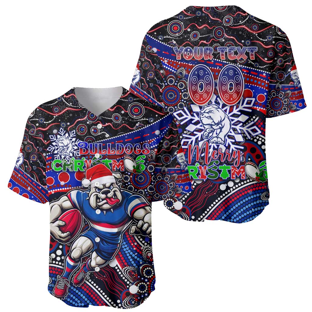 Merry Christmas AFL Bulldogs Baseball Jersey Aboriginal Santa Football Mascot