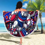 Merry Christmas AFL Bulldogs Beach Blanket Aboriginal Santa Football Mascot