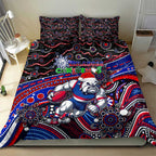 Merry Christmas AFL Bulldogs Bedding Set Aboriginal Santa Football Mascot