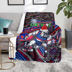 Merry Christmas AFL Bulldogs Blanket Aboriginal Santa Football Mascot