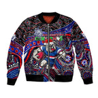 Merry Christmas AFL Bulldogs Bomber Jacket Aboriginal Santa Football Mascot