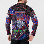 Merry Christmas AFL Bulldogs Button Sweatshirt Aboriginal Santa Football Mascot