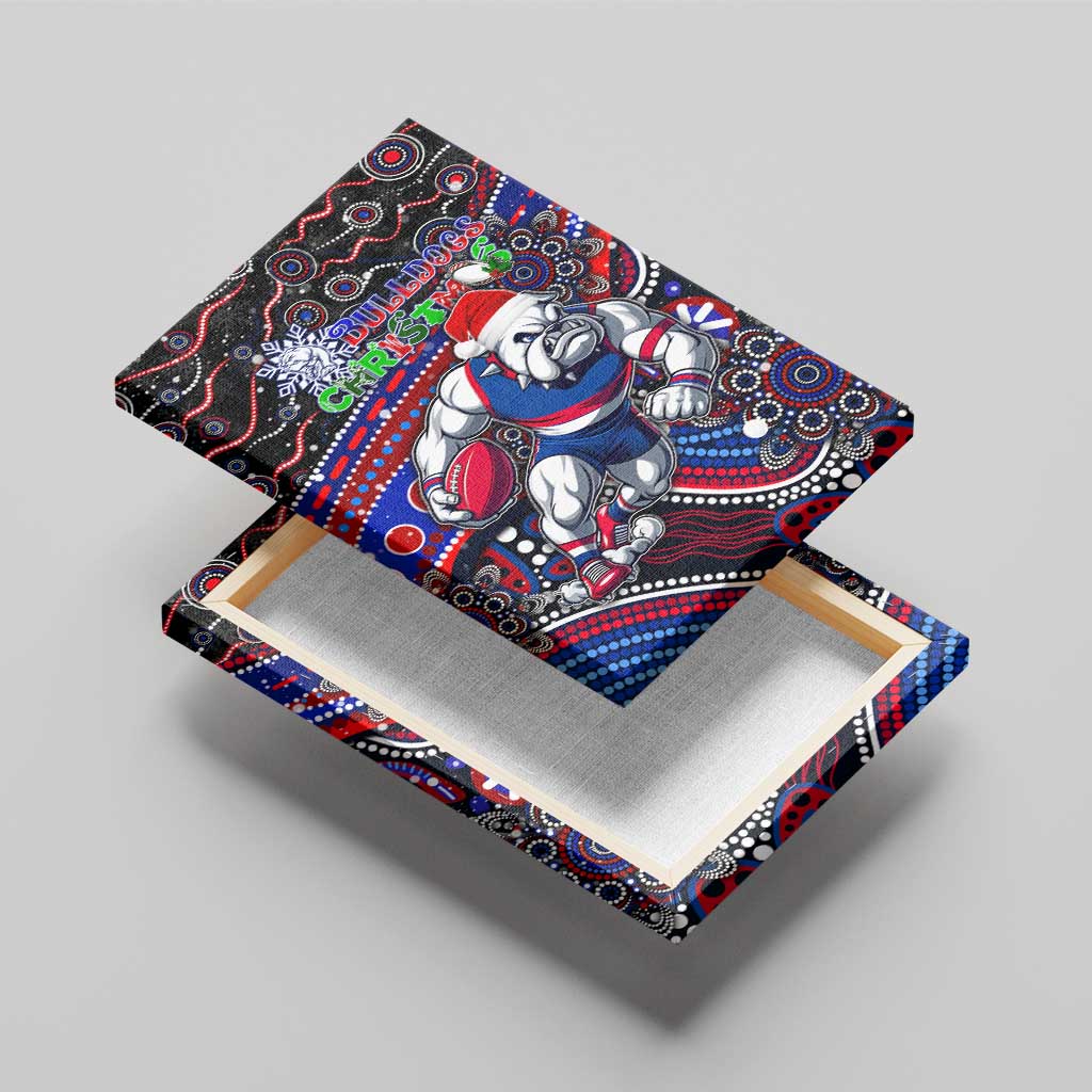 Merry Christmas AFL Bulldogs Canvas Wall Art Aboriginal Santa Football Mascot