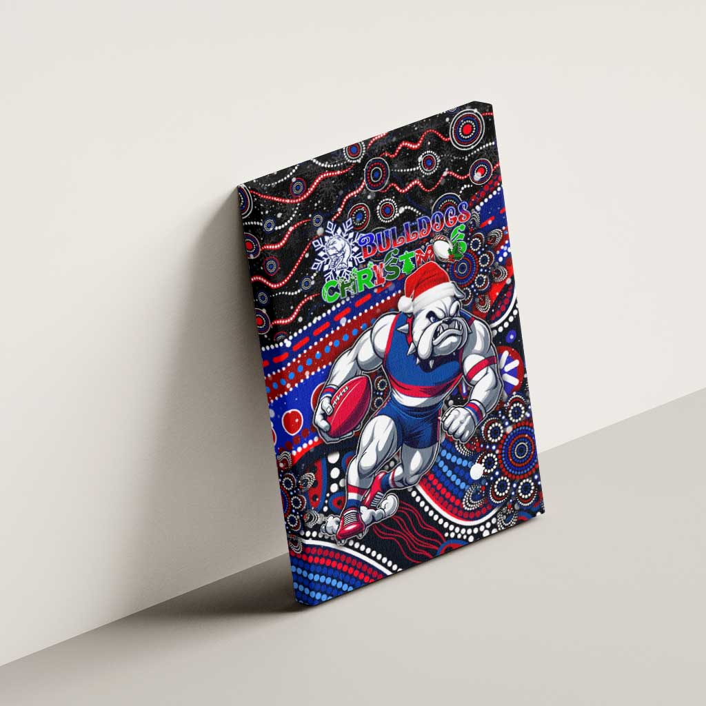 Merry Christmas AFL Bulldogs Canvas Wall Art Aboriginal Santa Football Mascot