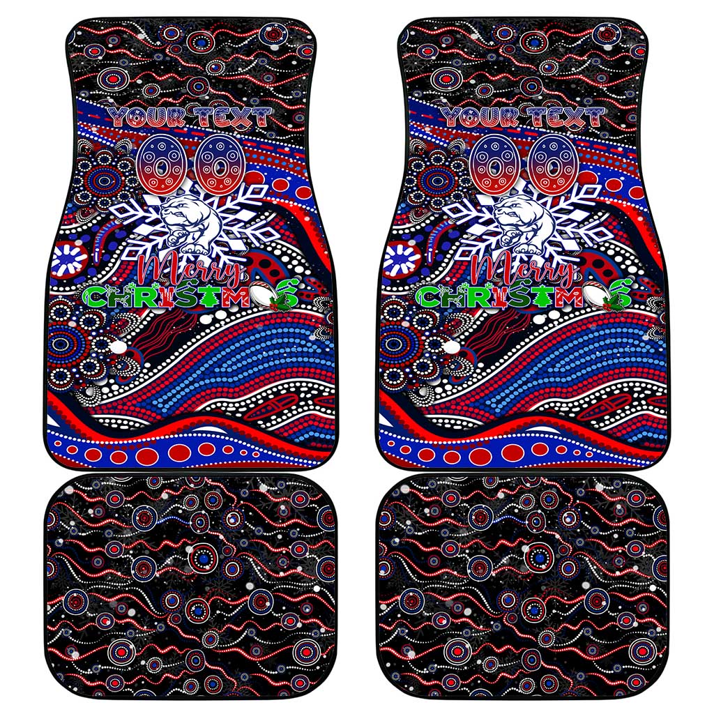 Merry Christmas AFL Bulldogs Car Mats Aboriginal Santa Football Mascot