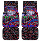 Merry Christmas AFL Bulldogs Car Mats Aboriginal Santa Football Mascot