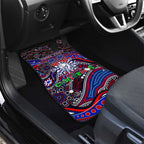 Merry Christmas AFL Bulldogs Car Mats Aboriginal Santa Football Mascot