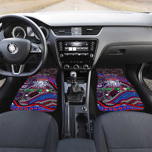 Merry Christmas AFL Bulldogs Car Mats Aboriginal Santa Football Mascot