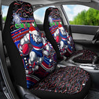 Merry Christmas AFL Bulldogs Car Seat Cover Aboriginal Santa Football Mascot
