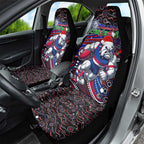 Merry Christmas AFL Bulldogs Car Seat Cover Aboriginal Santa Football Mascot