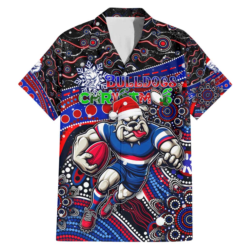 Merry Christmas AFL Bulldogs Family Matching Mermaid Dress and Hawaiian Shirt Aboriginal Santa Football Mascot