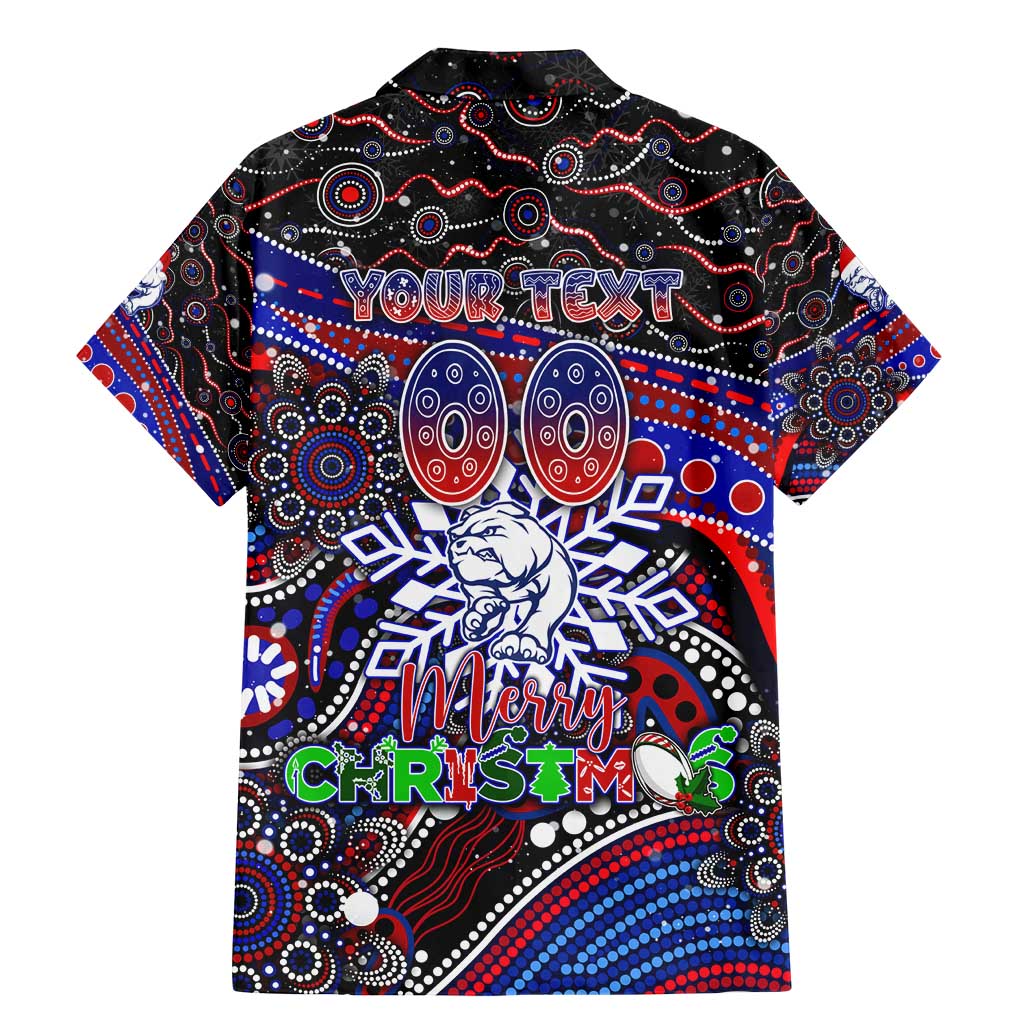 Merry Christmas AFL Bulldogs Family Matching Mermaid Dress and Hawaiian Shirt Aboriginal Santa Football Mascot