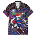 Merry Christmas AFL Bulldogs Family Matching Summer Maxi Dress and Hawaiian Shirt Aboriginal Santa Football Mascot