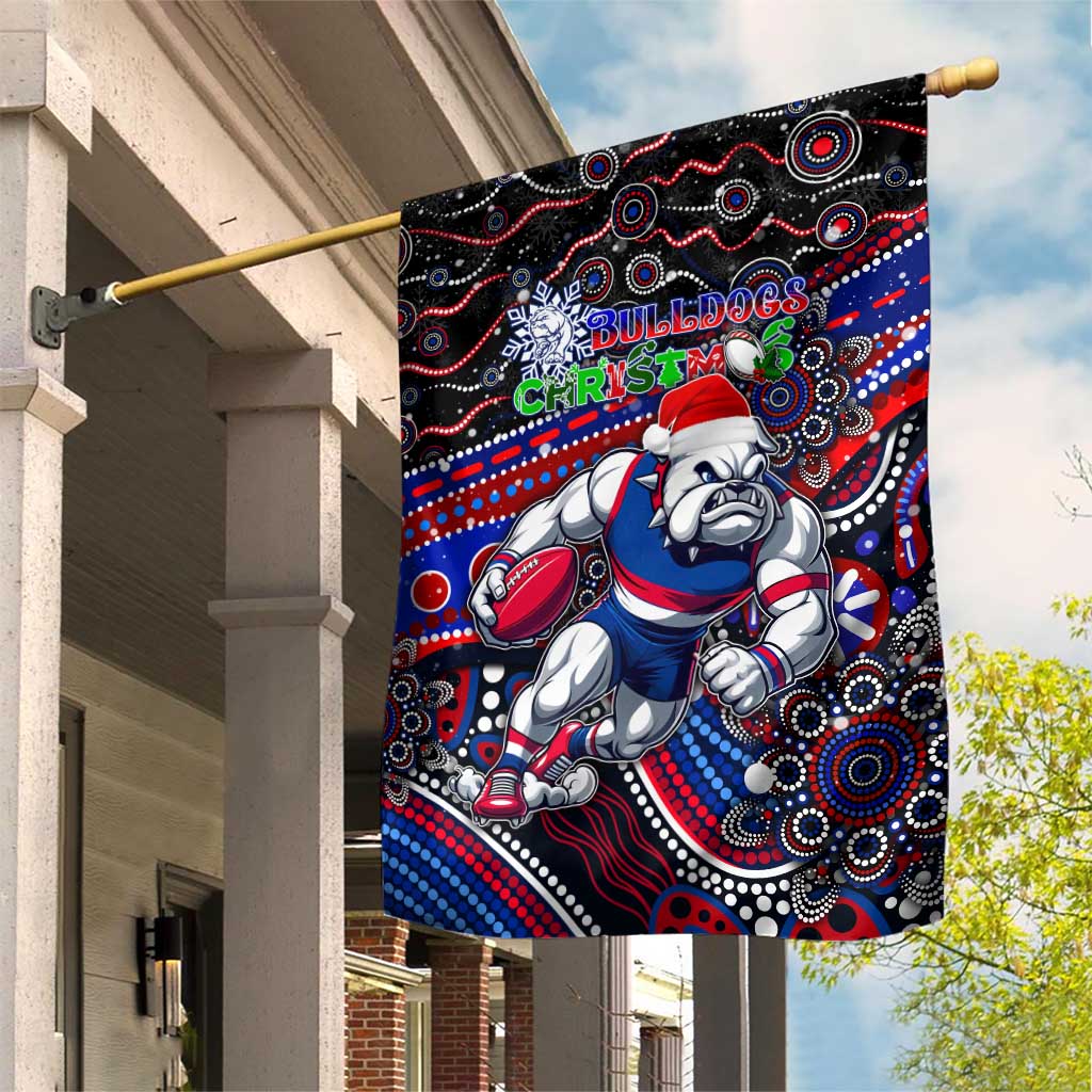 Merry Christmas AFL Bulldogs Garden Flag Aboriginal Santa Football Mascot