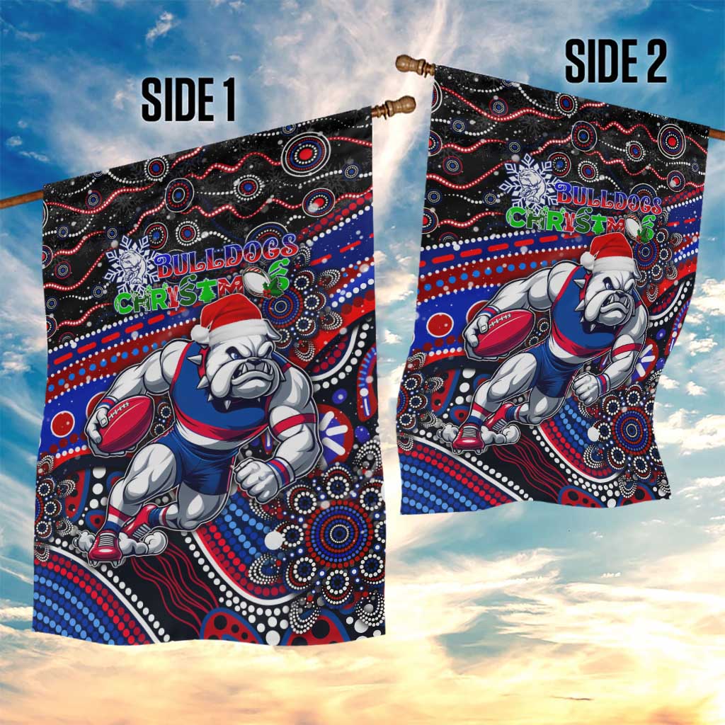 Merry Christmas AFL Bulldogs Garden Flag Aboriginal Santa Football Mascot