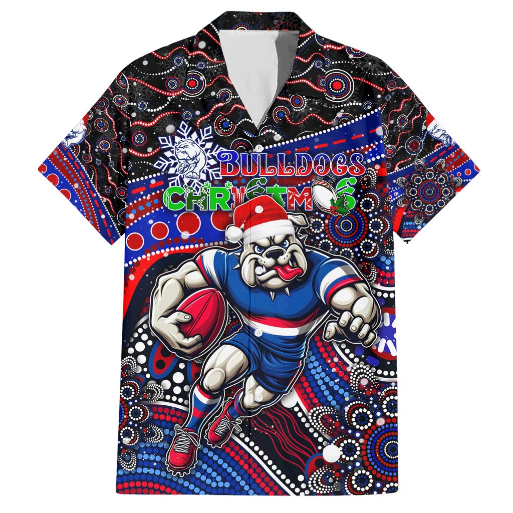 Merry Christmas AFL Bulldogs Hawaiian Shirt Aboriginal Santa Football Mascot