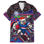 Merry Christmas AFL Bulldogs Hawaiian Shirt Aboriginal Santa Football Mascot