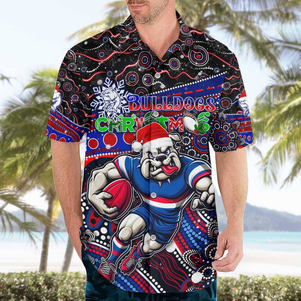 Merry Christmas AFL Bulldogs Hawaiian Shirt Aboriginal Santa Football Mascot