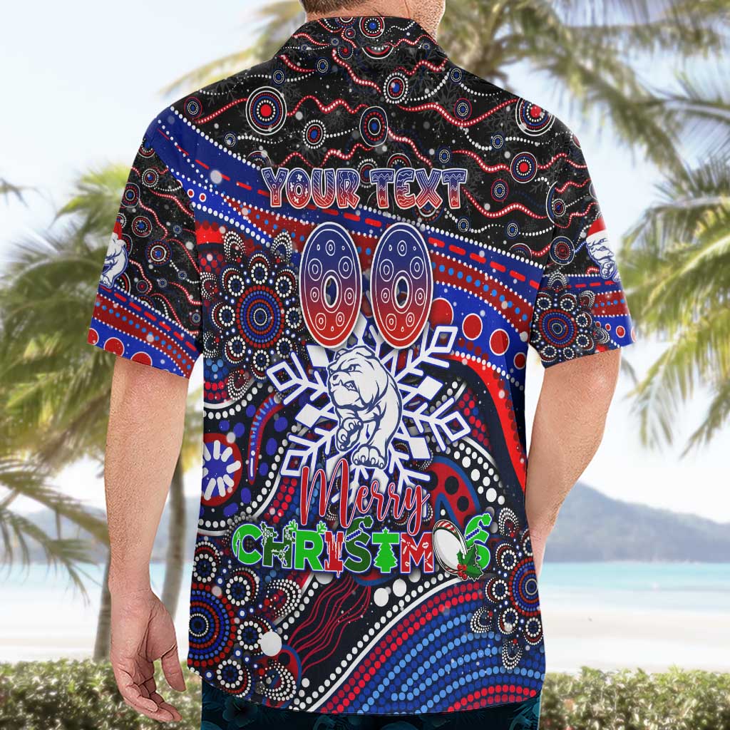 Merry Christmas AFL Bulldogs Hawaiian Shirt Aboriginal Santa Football Mascot