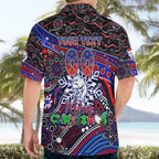 Merry Christmas AFL Bulldogs Hawaiian Shirt Aboriginal Santa Football Mascot