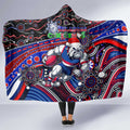 Merry Christmas AFL Bulldogs Hooded Blanket Aboriginal Santa Football Mascot
