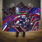 Merry Christmas AFL Bulldogs Hooded Blanket Aboriginal Santa Football Mascot