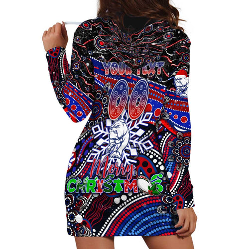 Merry Christmas AFL Bulldogs Hoodie Dress Aboriginal Santa Football Mascot