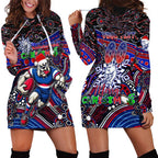 Merry Christmas AFL Bulldogs Hoodie Dress Aboriginal Santa Football Mascot