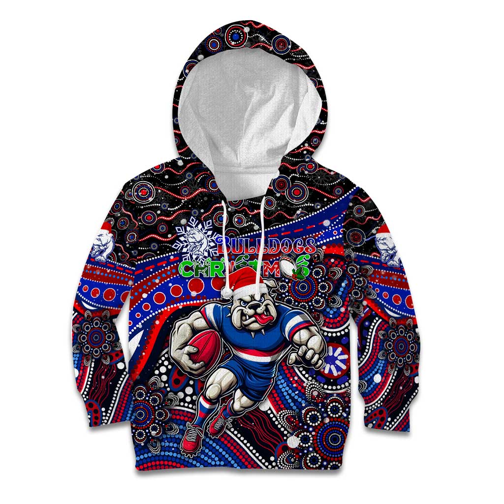 Merry Christmas AFL Bulldogs Kid Hoodie Aboriginal Santa Football Mascot
