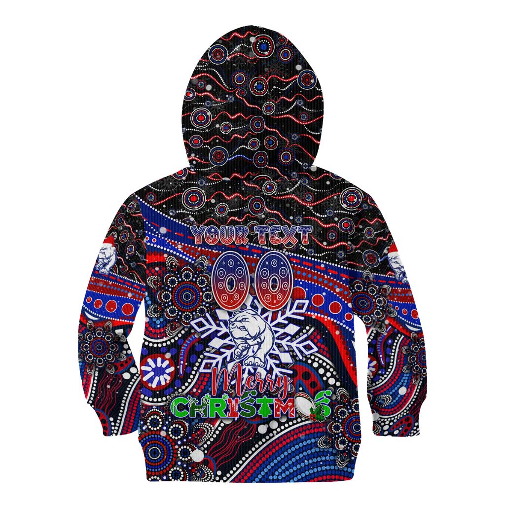 Merry Christmas AFL Bulldogs Kid Hoodie Aboriginal Santa Football Mascot